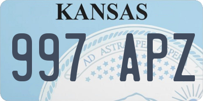 KS license plate 997APZ