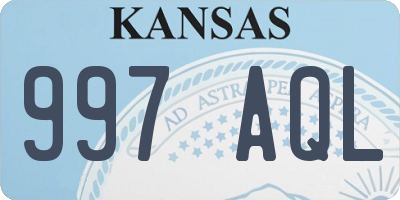 KS license plate 997AQL