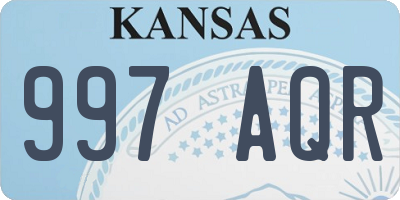 KS license plate 997AQR