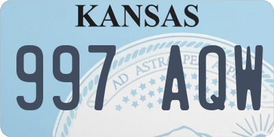 KS license plate 997AQW