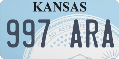 KS license plate 997ARA