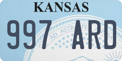 KS license plate 997ARD