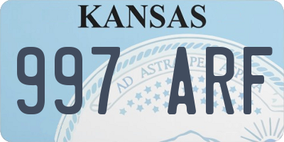 KS license plate 997ARF
