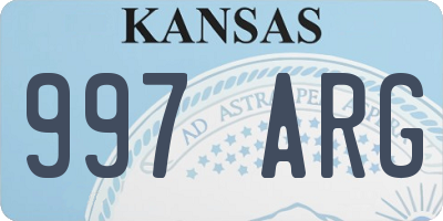 KS license plate 997ARG