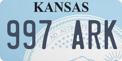 KS license plate 997ARK