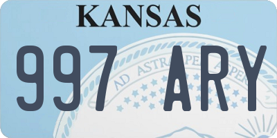 KS license plate 997ARY