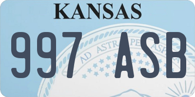 KS license plate 997ASB