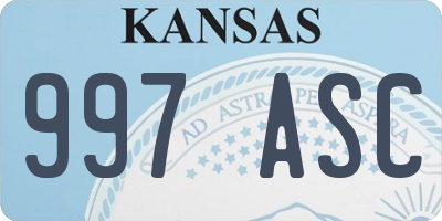 KS license plate 997ASC