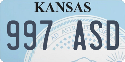 KS license plate 997ASD
