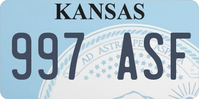 KS license plate 997ASF