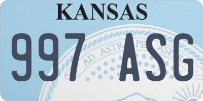 KS license plate 997ASG