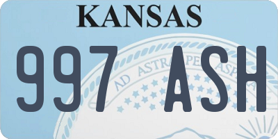 KS license plate 997ASH