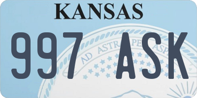 KS license plate 997ASK