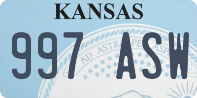 KS license plate 997ASW