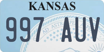 KS license plate 997AUV