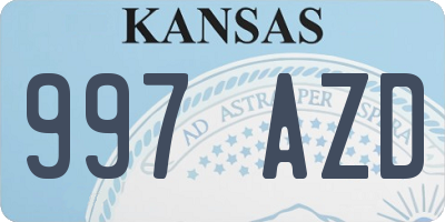 KS license plate 997AZD