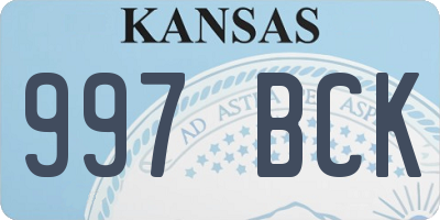 KS license plate 997BCK