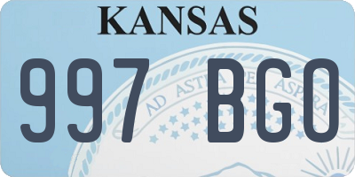 KS license plate 997BGO