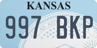 KS license plate 997BKP
