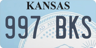 KS license plate 997BKS