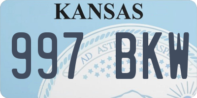 KS license plate 997BKW