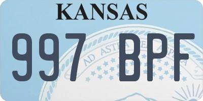 KS license plate 997BPF