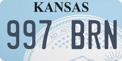 KS license plate 997BRN