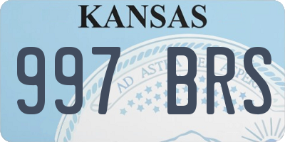 KS license plate 997BRS