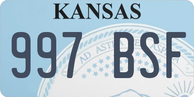 KS license plate 997BSF