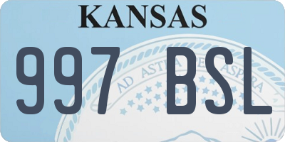 KS license plate 997BSL