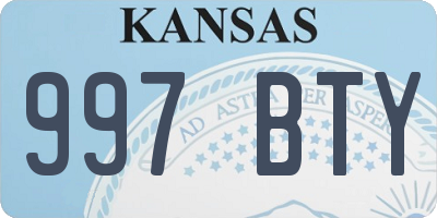 KS license plate 997BTY