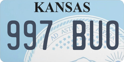 KS license plate 997BUO