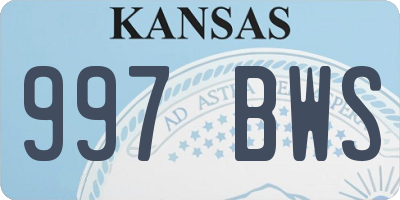 KS license plate 997BWS