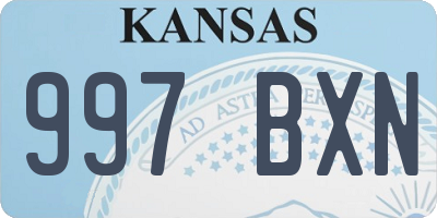 KS license plate 997BXN