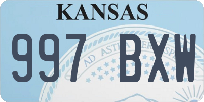 KS license plate 997BXW