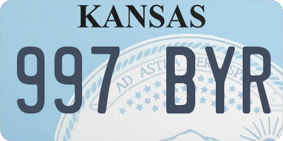KS license plate 997BYR