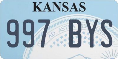 KS license plate 997BYS