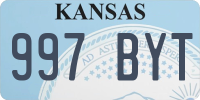KS license plate 997BYT