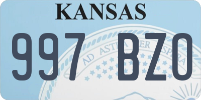 KS license plate 997BZO