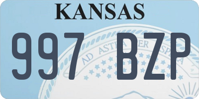 KS license plate 997BZP