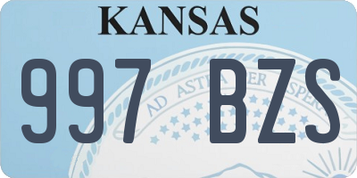 KS license plate 997BZS