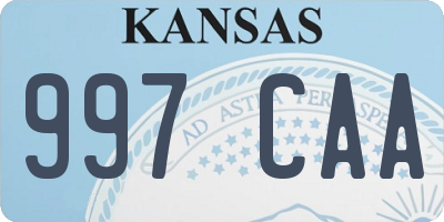 KS license plate 997CAA