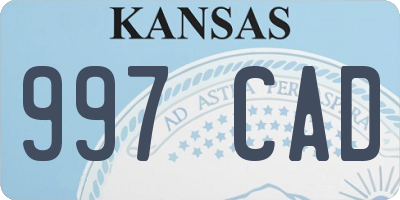 KS license plate 997CAD