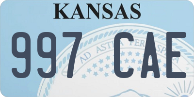 KS license plate 997CAE