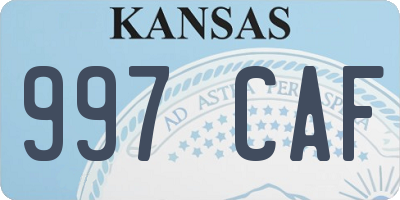 KS license plate 997CAF