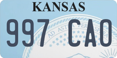 KS license plate 997CAO