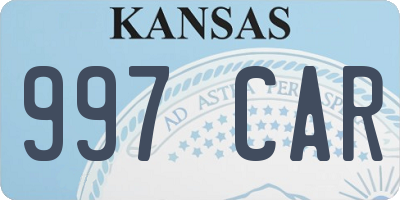 KS license plate 997CAR