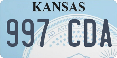 KS license plate 997CDA