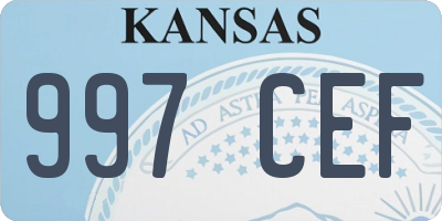 KS license plate 997CEF