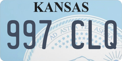 KS license plate 997CLQ
